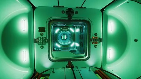 Space station and electronics technology concept Illustrazione stock