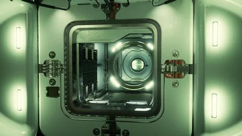 Space station and electronics technology concept Illustrazione stock