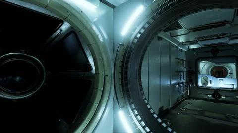 Space station and electronics technology concept Illustrazione stock