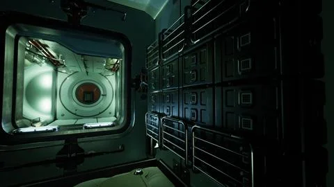 Space station and electronics technology concept Illustrazione stock