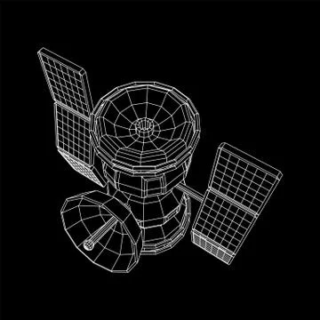 Space station communications satellite Stock Illustration