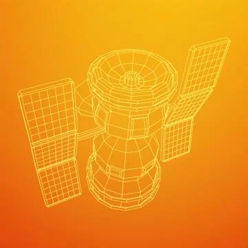 Space station communications satellite Stock Illustration