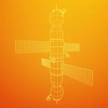 Space station communications satellite 스톡 일러스트