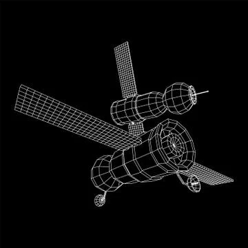 Space station communications satellite 스톡 일러스트