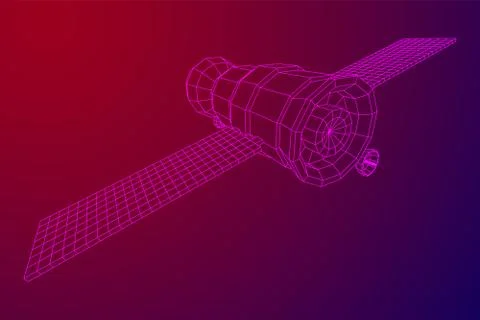 Space station communications satellite 스톡 일러스트