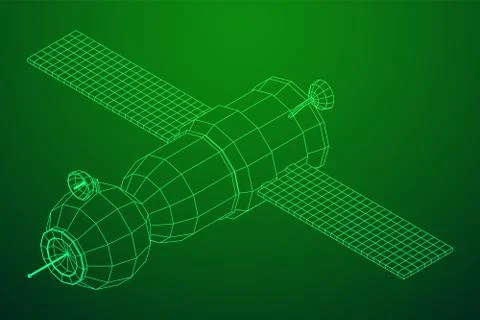 Space station communications satellite 스톡 일러스트