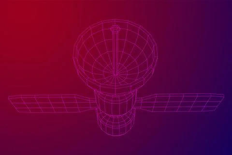 Space station communications satellite. Stock Illustration
