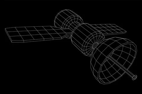 Space station communications satellite. 스톡 일러스트