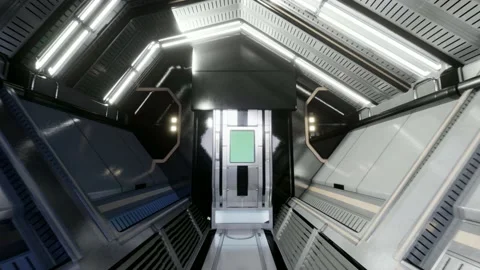 Space station corridor Vídeo Stock 155587581