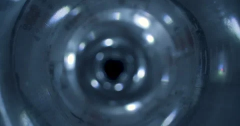 Space station corridor tunnel model walkway with LED flashing wormhole portal Video stock 153823179