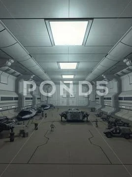 Space Station Hanger Deck Stock Illustration