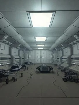 Space Station Hanger Deck Stock Illustration