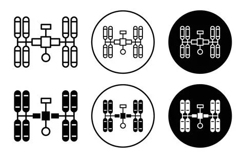 Space station icon Stock Illustration