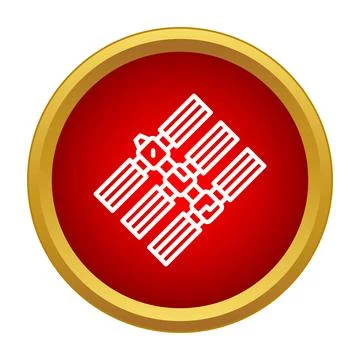 Space station icon representing global exploration and technology Illustrazione stock