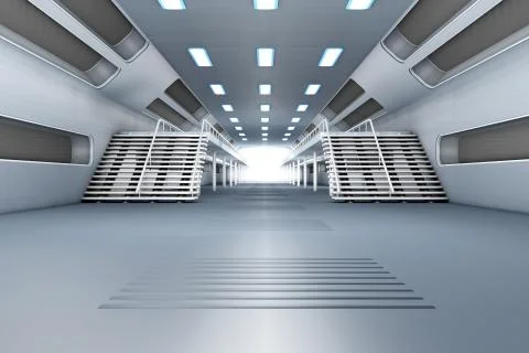 Space station interior. Stock Illustration