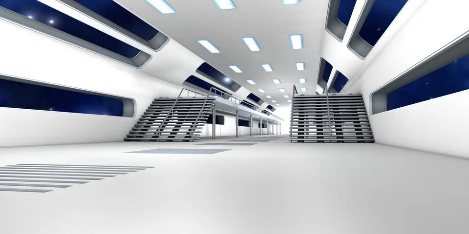 Space station interior. Stock Illustration