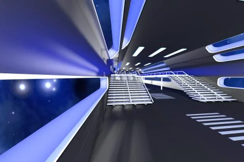 Space station interior Stock Illustration