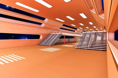 Space station interior Stock Illustration