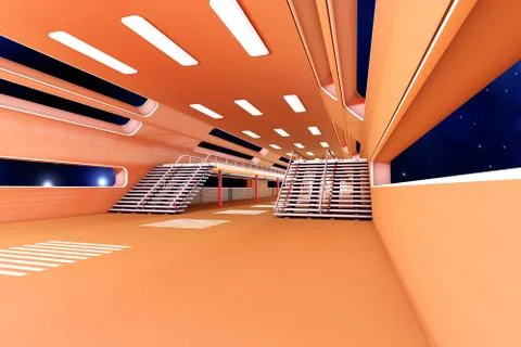 Space station interior Stock Illustration