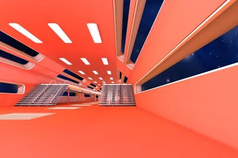 Space station interior Stock Illustration