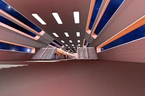 Space station interior. Stock Illustration