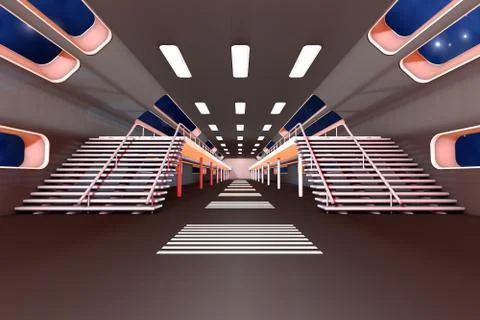 Space station Interior. Illustrazione stock