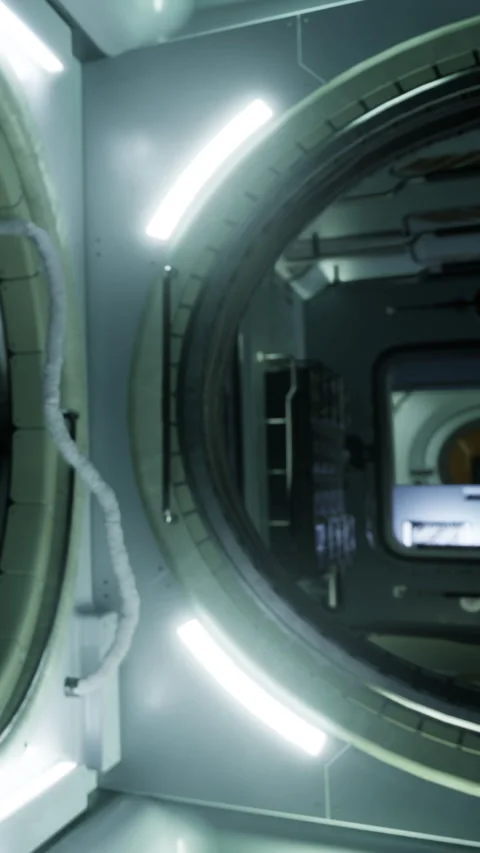 Space station interior shows equipment and modules used for experiments Stock Footage 332210686