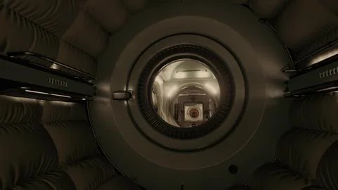 Space station interior in space Stock Illustration