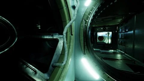 Space station interior in space Stock Illustration
