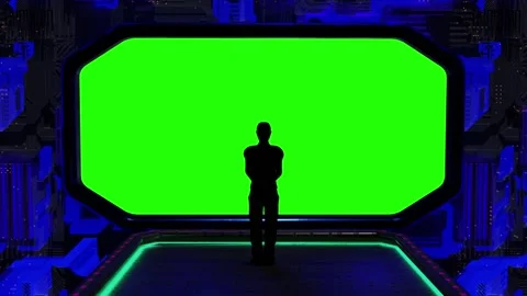 Space station man green screen Stock Footage 284542028