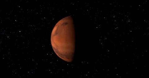 Space station in the Mars orbit. 3D render. Stock Footage 99972866