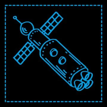 Space station with open solar Stock Illustration