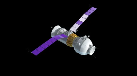 Space Station or spaceship.  Loop 3d animation. Stock Footage 34342239