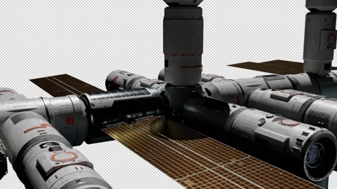 The space station in orbit. the concept of space technology of the near futur Stock Footage 219807376