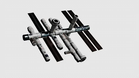 The space station in orbit. the concept of space technology of the near futur Stock Footage 219807997