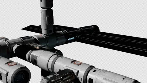 The space station in orbit. the concept of space technology of the near futur Video stock 219808465