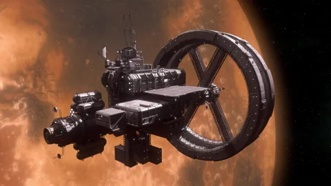 Space Station Orbiting a Planet. Video stock 167269738