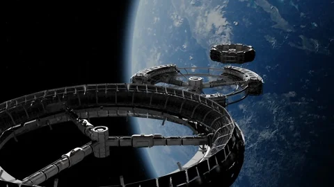 Space station over Earth 4K Loops Stock Footage 117741766
