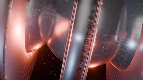 Space Station with people inside. Rotating view. 3d animation render Video stock 276485818