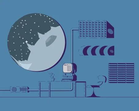 Space Station Room Illustrazione stock