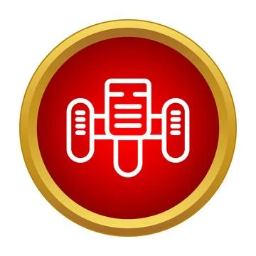 Space station satellite icon in red circle Stock Illustration