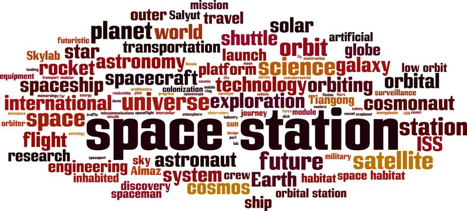 Space station word cloud Stock Illustration