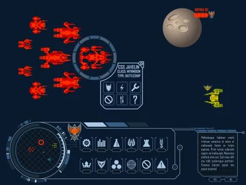 Space strategy game asset Stock Illustration