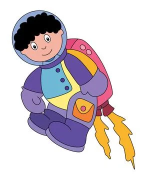 A space suit with a rocket vector illustration Stock Illustration