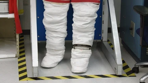 Space suit in the space center Stock Footage 99084450