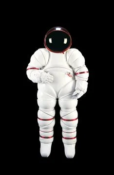 Space suits isolated on black background with clipping path. Elements of th.. Stock Photos