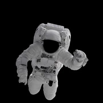 Space suits isolated on black background with clipping path. Elements of th.. Stock Photos