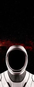 Space suits isolated on space background. Elements of this image furnished by Stock Photos