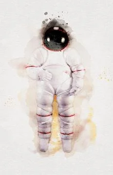 Space suits isolated on yellow background. Elements of this image furnished b 스톡 일러스트