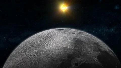 Space sun moon planet view Stock Footage 221905085